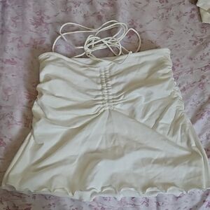 White ruched skirt